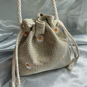 Women Fashion Unique Cream Drawstring Women mini  Bag
